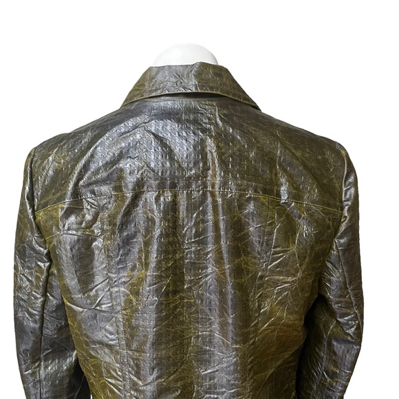 Emil Rutenberg Button Down Textured Crinkle Sheen Blouse - Picture 8 of 11